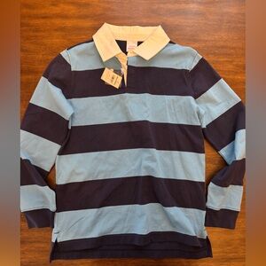 Hanna Andersson Blue Polo Striped Shirt